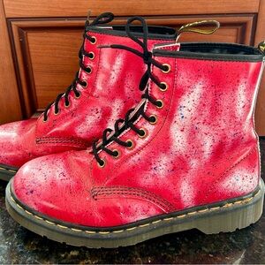 Dr. Martens Red Speckled Boots